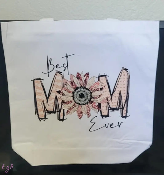 Best Mom Tote Bag (White)