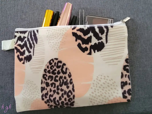 Canvas Cosmetic/Travel Bag - Leopard Print Pouch