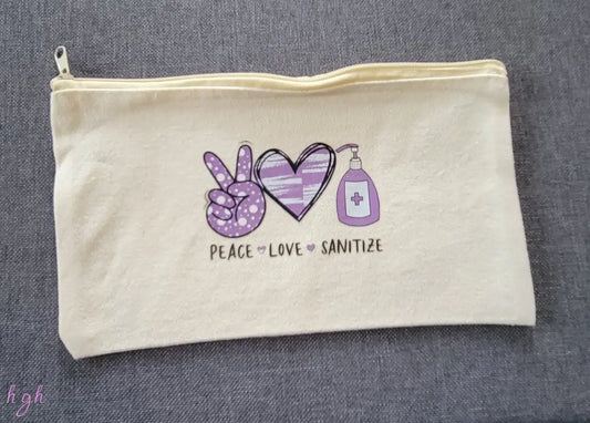 Canvas Cosmetic/Travel Bag - Peace Pouch