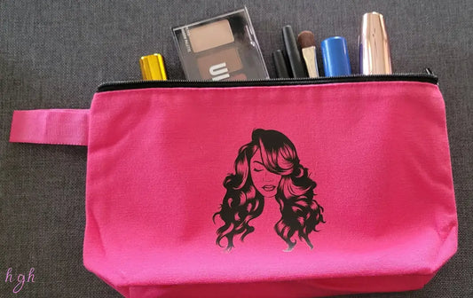 Canvas Cosmetic/Travel Bag (Pink) Pouch
