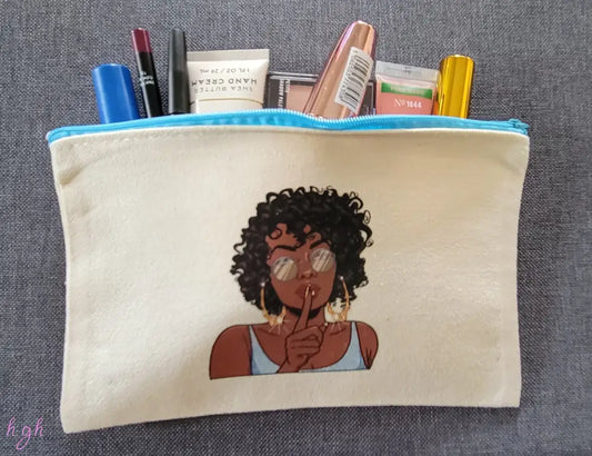 Copy Of Canvas Cosmetic/Travel Bag - Shh Girl Pouch